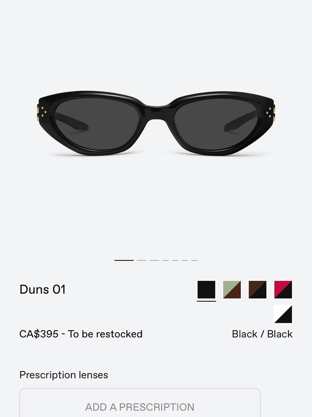 GENTLE MONSTER Black Duns 01 Sunglasses